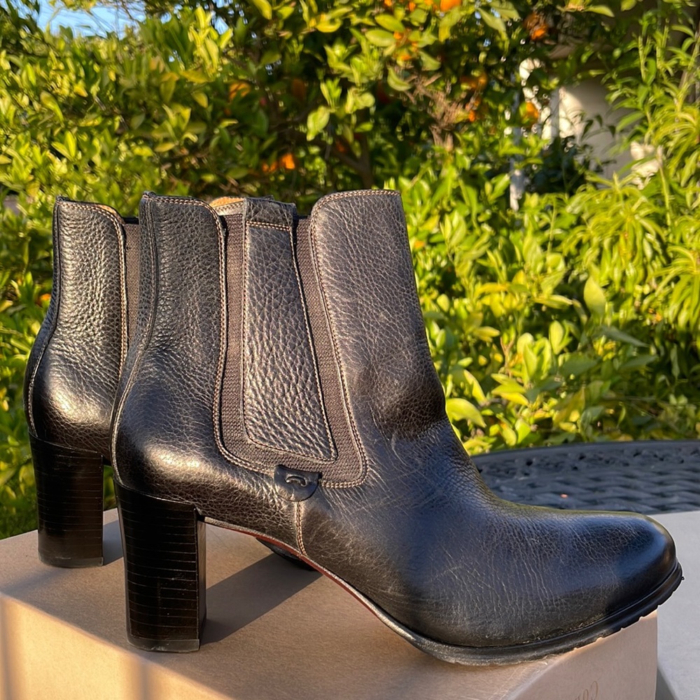 Cole Haan Black Leather Heeled Boots